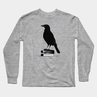 Elegant Crow Antique Book Long Sleeve T-Shirt